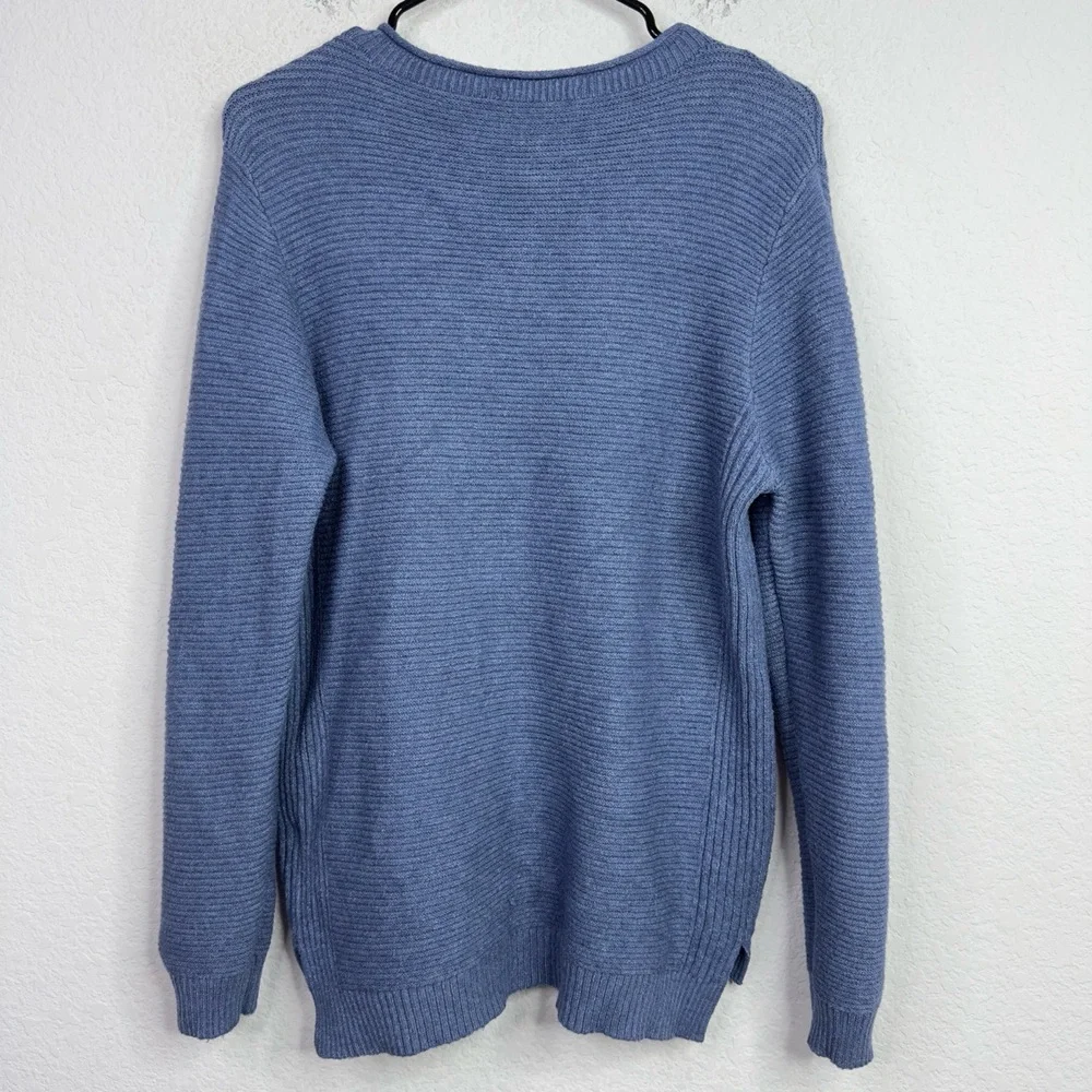 Erre De Raso Sweater Womens L/XL Blue Long Sleeve Ribbed‎ Knit Preppy Business